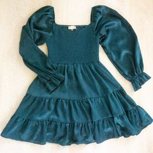 Altar'd State Smocked Emerald Green Dress